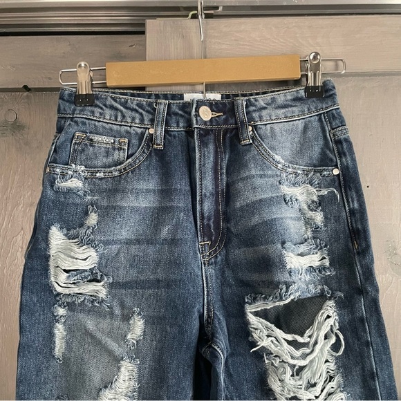 Insane Gene‎ boutique women’s denim jeans shredded distressed size 1 - Picture 2 of 7